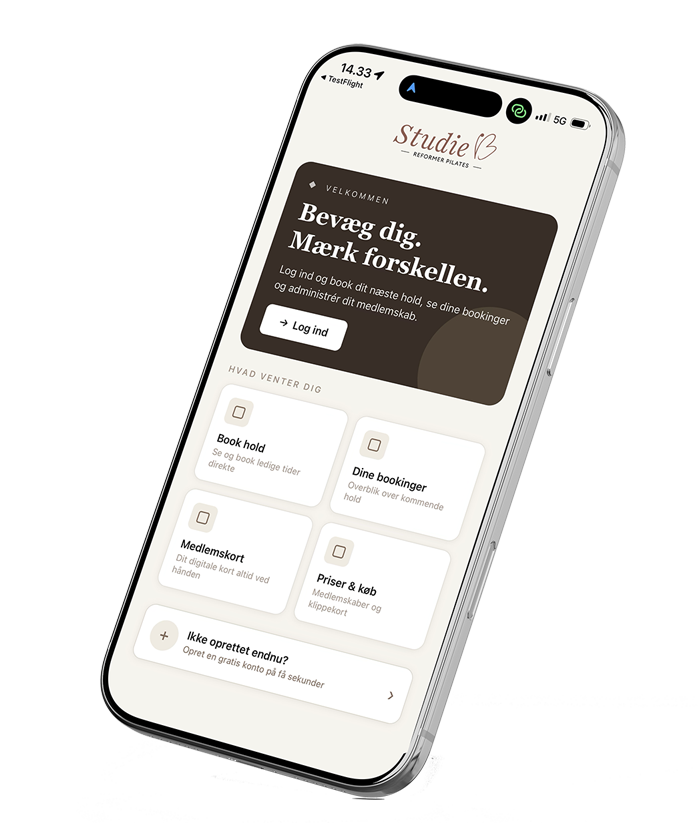 Studie B app på mobil